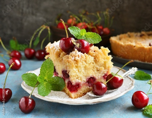 Stück Kirschstreusel