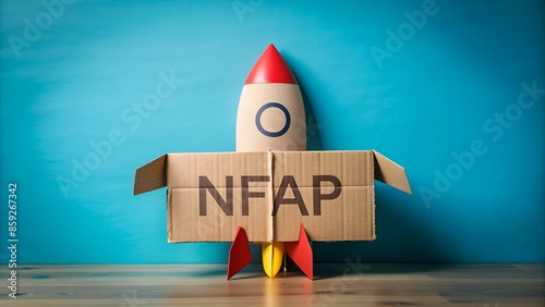 A cardboard rocket with the inscription "No Fap"