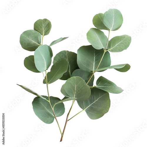 Fresh eucalyptus sprig cut out