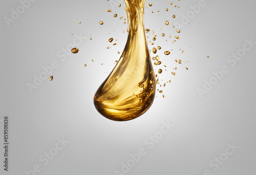 A shimmering drop of sesame oil mid-air capturing the essence of Asian cuisine isolated on transpare