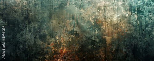 Design art background featuring a grunge texture with dark, muted colors and distressed elements, creating an edgy, urban feel
