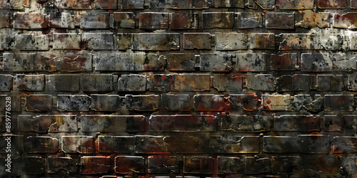 Urban Brick: Close-Up Texture of Old Brick Wall, Showcasing Weathered Surface and Vintage Architecture