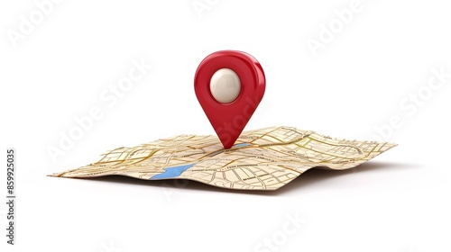 Mark location. Locate pin gps map. Realistic 3d design In plastic cartoon style. Icon isolated on white background. Vector illustration