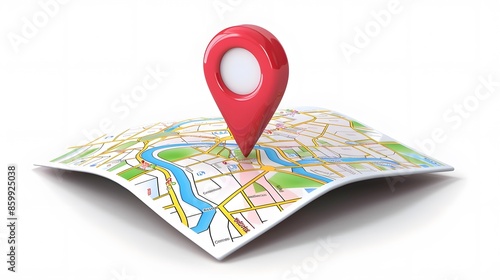 Mark location. Locate pin gps map. Realistic 3d design In plastic cartoon style. Icon isolated on white background. Vector illustration