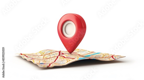 Mark location. Locate pin gps map. Realistic 3d design In plastic cartoon style. Icon isolated on white background. Vector illustration