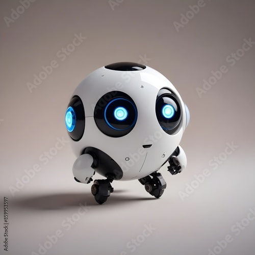 A diminutive, companion robot with a cute, spherical body and expressive LED lights