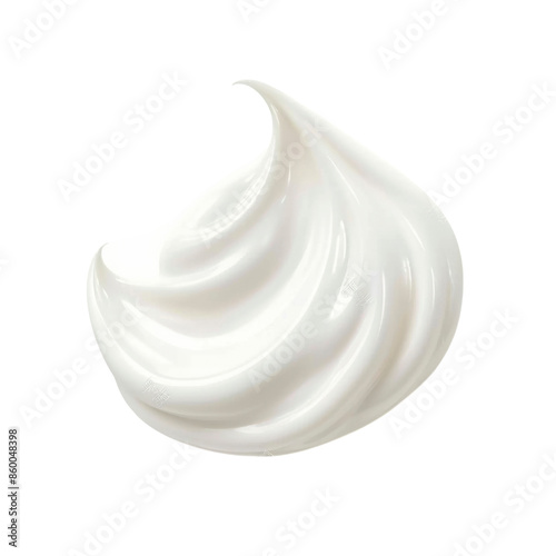 A dollop of white cream swirls in a delicate pattern, creating a smooth and inviting texture.