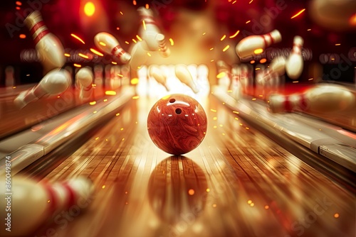 Bowling ball aiming for a perfect score