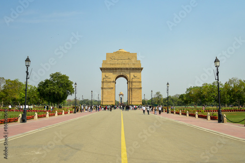 インドデリーにあるインド門の風景Scenery of India Gate in Delhi, India