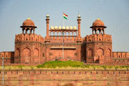 インドのデリーにあるレッドフォートのとても美しい風景Very beautiful scenery of Red Fort in Delhi, India