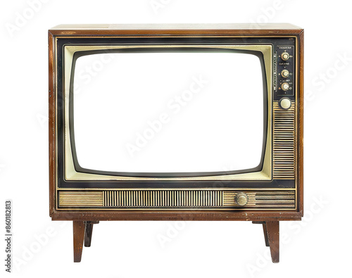 Retro wooden TV box cut out with frame screen cut out