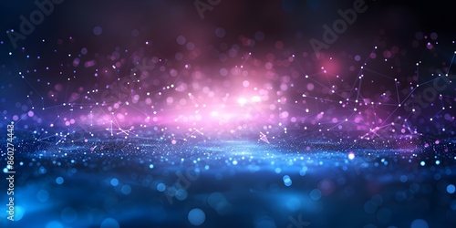 Abstract 3D space background with low poly design featuring interconnected dots and lines. Concept 3D Design, Abstract Art, Space Theme, Low Poly, Dots and Lines