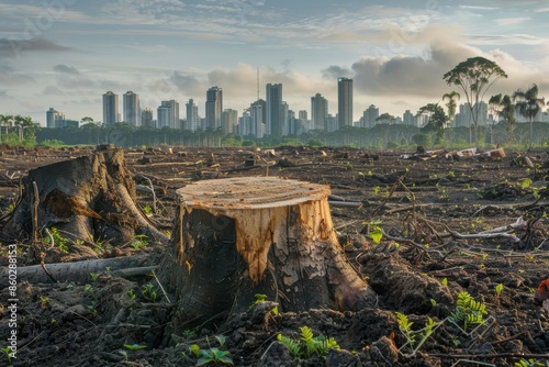 Impact of Urban Expansion: Deforestation and Urban Development Encroaching on Natural Habitats