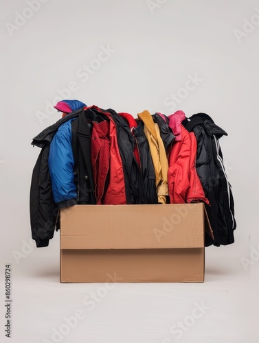 a box filled with colorful socks and shoes