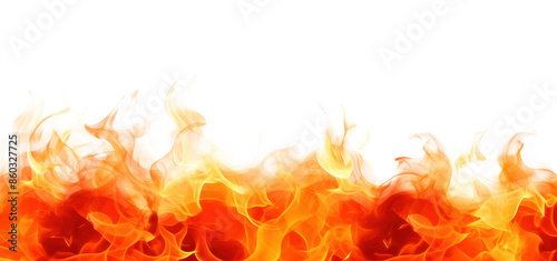 fire border isolated on a transparent background