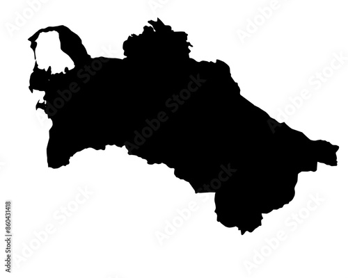 turkmenistan map silhouette on transparent background