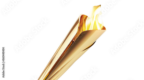 Olympic torch model on White Background, Olympics 2024, Paris 2024, Ai generated