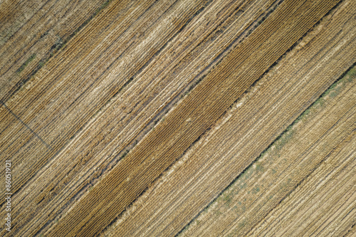 Aerial View of Harvested Farm Field