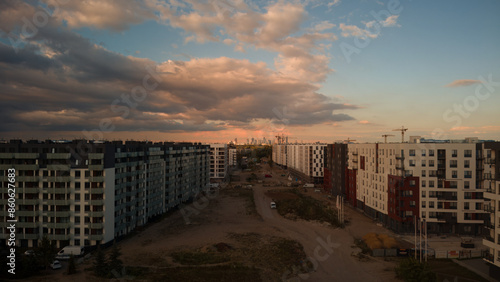 New apartment blocks built on industrial estates in Ursus, Warsaw, the housing market and the growth of urban areas, migration of people to cities