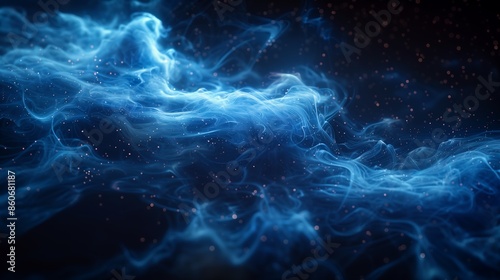 closeup blue smoke cloud magic broom sparkling spirits flowing fabric league legends arcane space ghostly floating deep liquid glass mistic