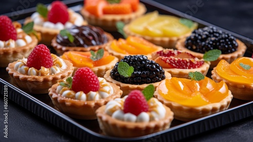 Tray mini tarts various fillings