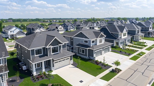 aerial view of a new suburban development