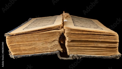 Ancient Leather-Bound Book with Yellowed Pages