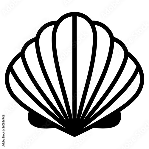 line art icon illustration of seashell