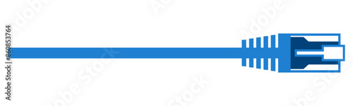 An ethernet, LAN or WAN patch cable with RJ45 connector in vector