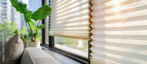 Contemporary White Pleated Blinds for Apartment Windows Provide Privacy