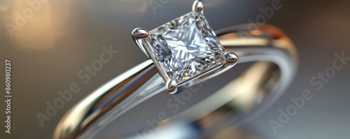 Luxurious Diamond Ring with a Princess Cut Stone Elegance and High Quality Diamond Jewelry for a Regal Touch
