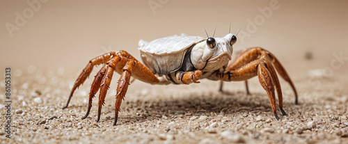 Ocean's Oddity: Stunning Fiddler Crab Portrait. Marine Minimalism: Fiddler Crab Against Pure White. Nature's Peculiar: Creative Fiddler Crab Image