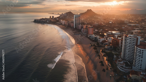 Aerial view of Mazatlan Sinaloa : Generative AI