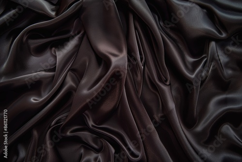 Elegant chocolate satin fabric texture for luxurious background