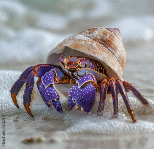 white background hermit crab illustration