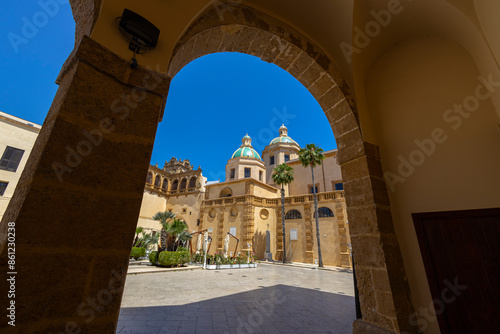 The cathedral of Santissimo Salvatore of Mazara del Vallo, province of Trapani, Sicily, Italy