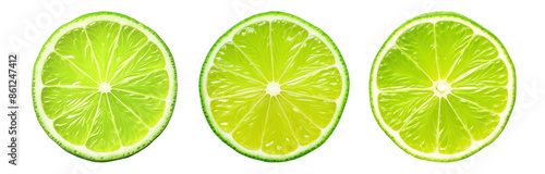 Slices of lime png cut out element set