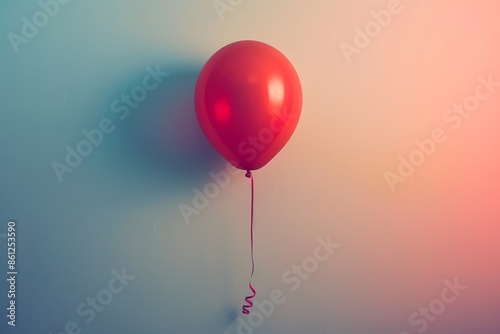 Red balloon wall string