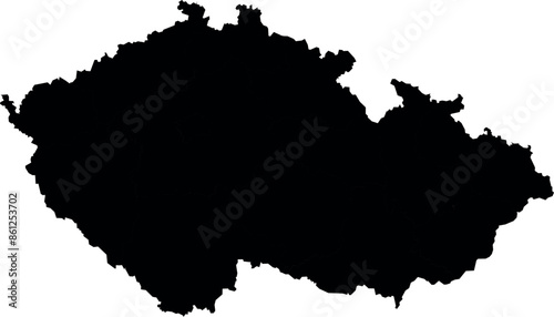 Vector silhouette map of czech republic