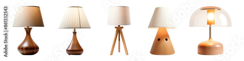 Minimal lamps for room decor png cut out element set