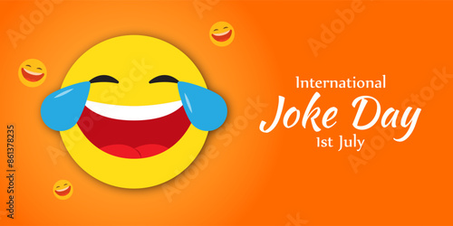 Vector illustration of International Joke Day social media feed template