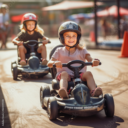 Girl in a go kart