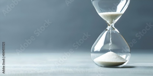 Time running out deadlines looming like an hourglass draining sand. Concept Time Management, Stress Relief, Productivity, Goal Setting, Focus