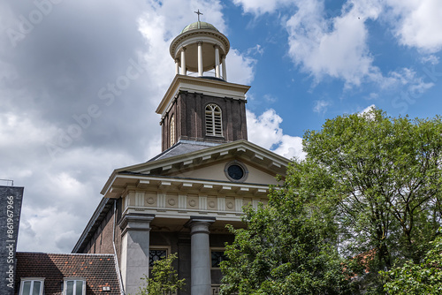 Neo-Classical style Roman Catholic Saint Augustine's Church (Sint-Augustinuskerk), was built from 1838 to 1840. Saint Augustine's temple dedicated to Augustine van Hippo. Utrecht, the Netherlands.