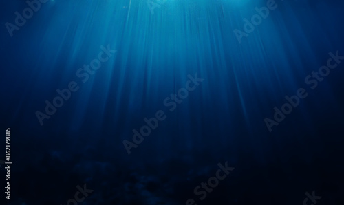 光が差した深海の背景 海中の背景イラスト