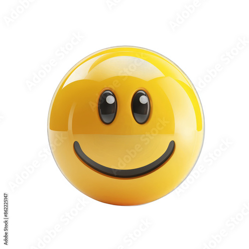 A yellow smiley face with a black mouth