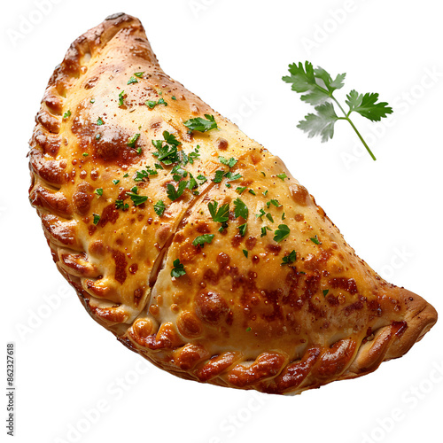 [Transparent Background PNG]Freshly Baked Calzone on White Background