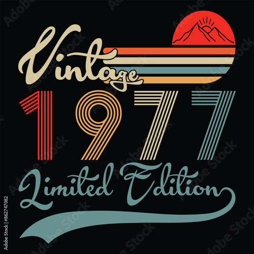 Vintage 1977 Limited Edition T shirt Design