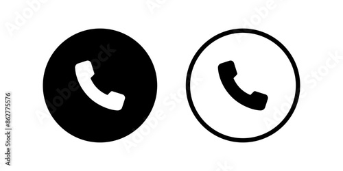 Phone icon set. Call sign. Flat illustration of vector icon on white background