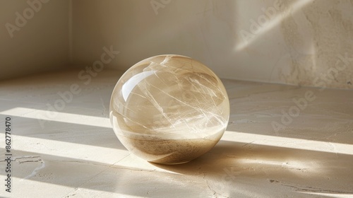 A simple paperweight on a clean, minimal surface, emphasizing its elegant design and functionality.